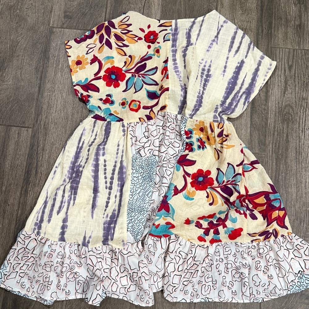 NWT BUCKETLIST Boho Contrast Patchwork Mini Dress… - image 7